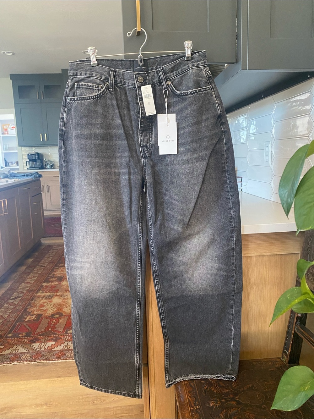 Anthropologie Anine Bing Fritz Mid-Rise Straight-Leg Ankle Jeans